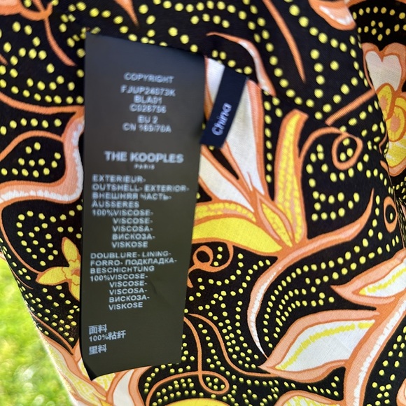 The Kooples Paris “Vintage flowers” women’s size 2 asymmetrical blk/yellow skirt - Picture 11 of 11